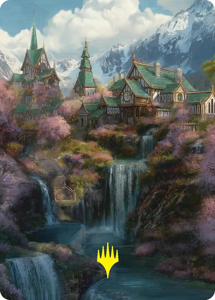 Rivendell Art Card (Gold-Stamped) [The Hobbit Art Series] | Anubis Games and Hobby