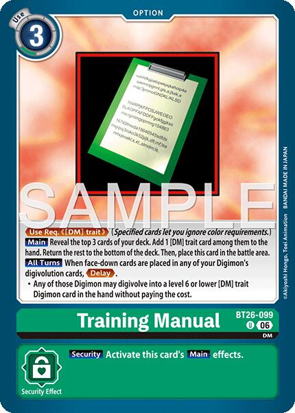 Training Manual [BT26-099] [Timeless Bonds] | Anubis Games and Hobby