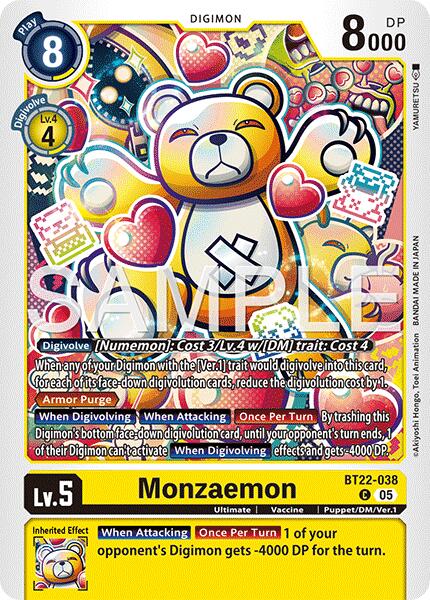 Monzaemon [BT22-038] [Limited Card Pack -Final Crest-] | Anubis Games and Hobby