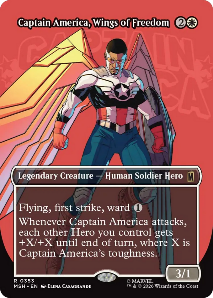 Captain America, Wings of Freedom (Borderless) [Marvel Super Heroes] | Anubis Games and Hobby