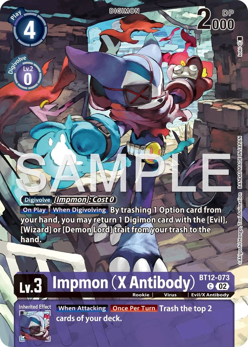 Impmon [BT12-073] (X Antibody) (Tamer's Selection Box Ver. X Antibody) [Across Time Promos] | Anubis Games and Hobby
