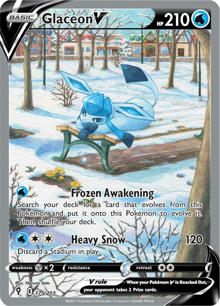 Glaceon V (175/203) [Sword & Shield: Evolving Skies] | Anubis Games and Hobby