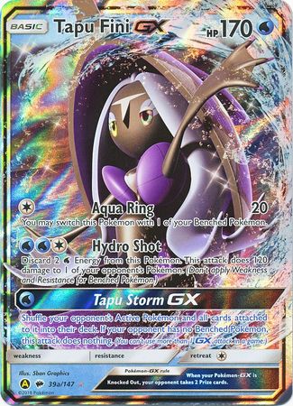Tapu Fini GX (39/147) (Alternate card) (Jumbo Card) [Sun & Moon: Burning Shadows] | Anubis Games and Hobby