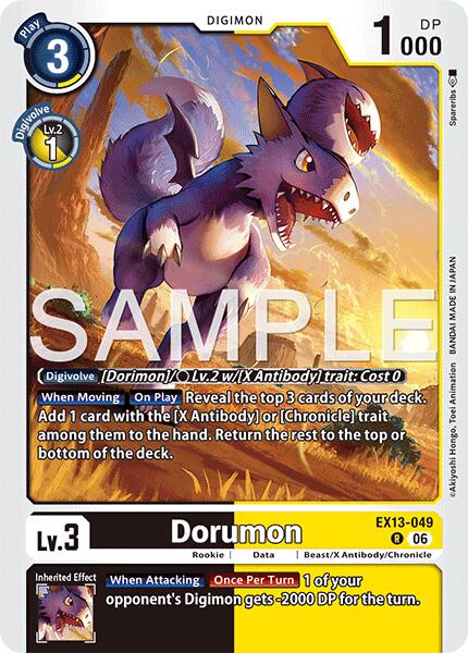 Dorumon [EX13-049] [Chivalrous XIII] | Anubis Games and Hobby