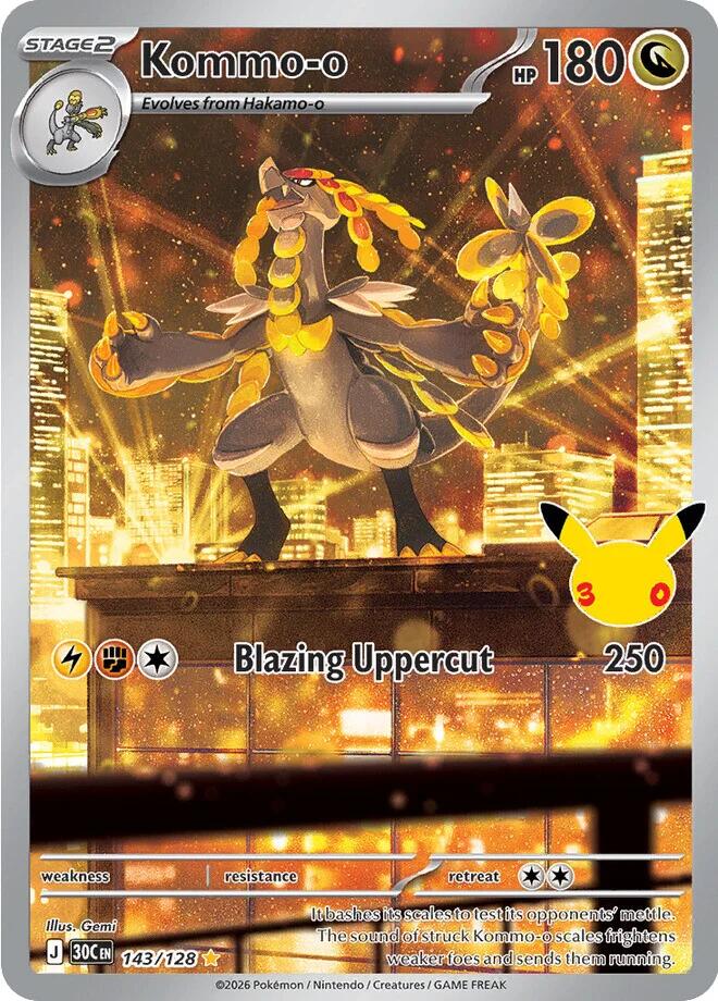 Kommo-o (143/128) [Mega Evolution: 30th Celebration] | Anubis Games and Hobby
