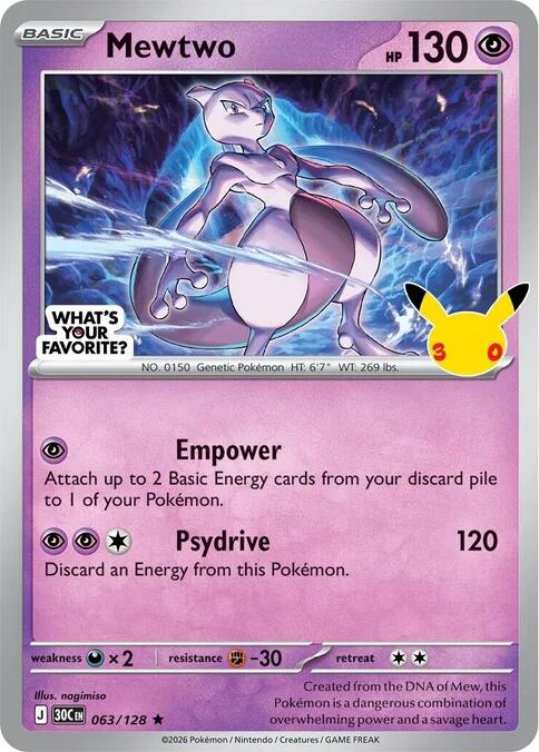 Mewtwo (063/128) (What's Your Favorite Stamp) [Miscellaneous Cards] | Anubis Games and Hobby