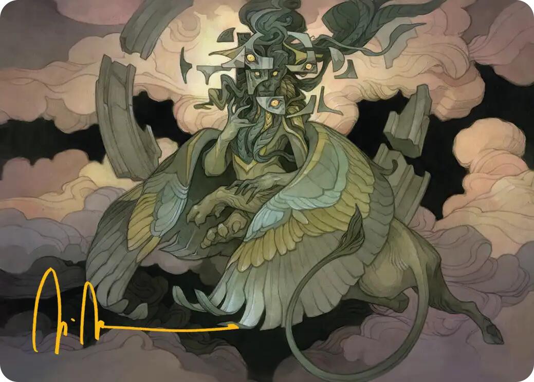 Sphinx of False Conclusions Art Card (Gold-Stamped Signature) [Reality Fracture Art Series] | Anubis Games and Hobby