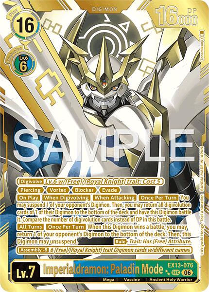 Imperialdramon: Paladin Mode [EX13-076] (Rare Pull) [Chivalrous XIII] | Anubis Games and Hobby