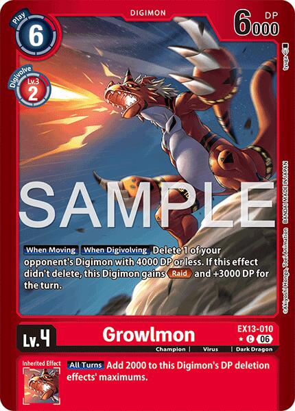 Growlmon [EX13-010] (Limited Foil) [Chivalrous XIII] | Anubis Games and Hobby