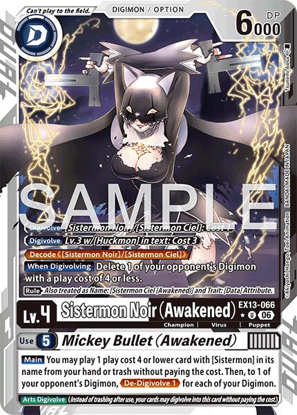 Sistermon Noir [EX13-066] (Awakened) // Mickey Bullet (Awakened) (Limited Foil) [Chivalrous XIII] | Anubis Games and Hobby