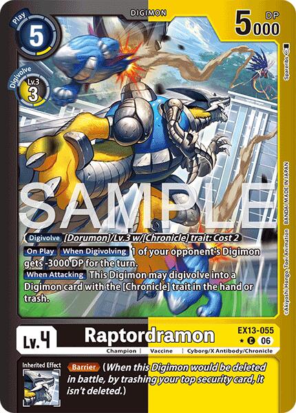 Raptordramon [EX13-055] (Limited Foil) [Chivalrous XIII] | Anubis Games and Hobby