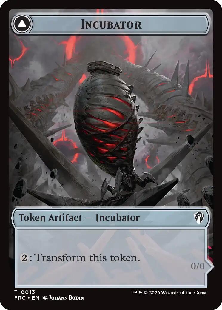 Phyrexian // Incubator Double-Sided Token [Reality Fracture Commander Tokens] | Anubis Games and Hobby