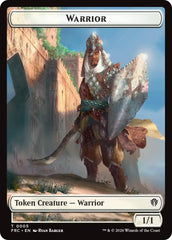 Warrior // Shark Double-Sided Token [Reality Fracture Commander Tokens] | Anubis Games and Hobby