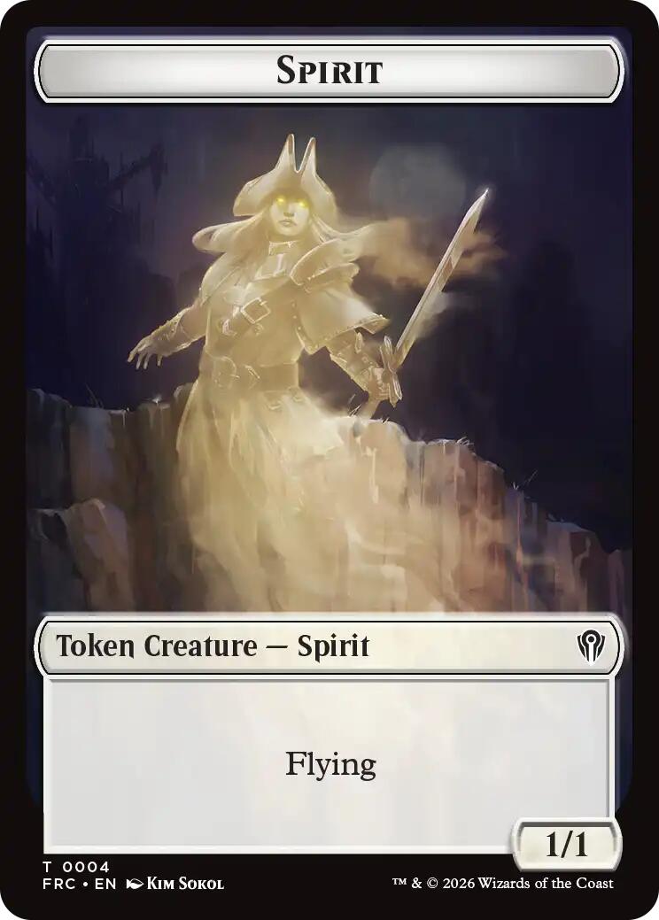 Spirit // Jace Double-Sided Token [Reality Fracture Commander Tokens] | Anubis Games and Hobby