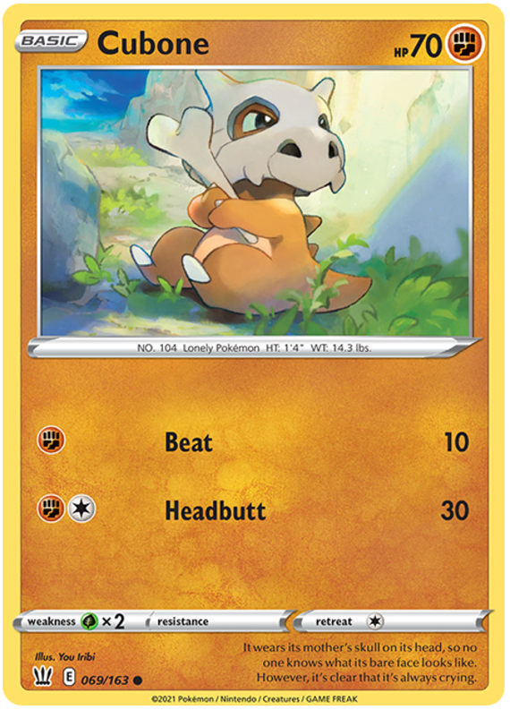 Cubone (069/163) [Sword & Shield: Battle Styles] | Anubis Games and Hobby