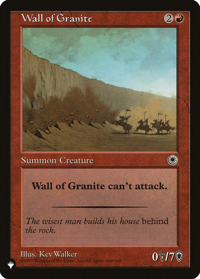 Wall of Granite [The List] | Anubis Games and Hobby