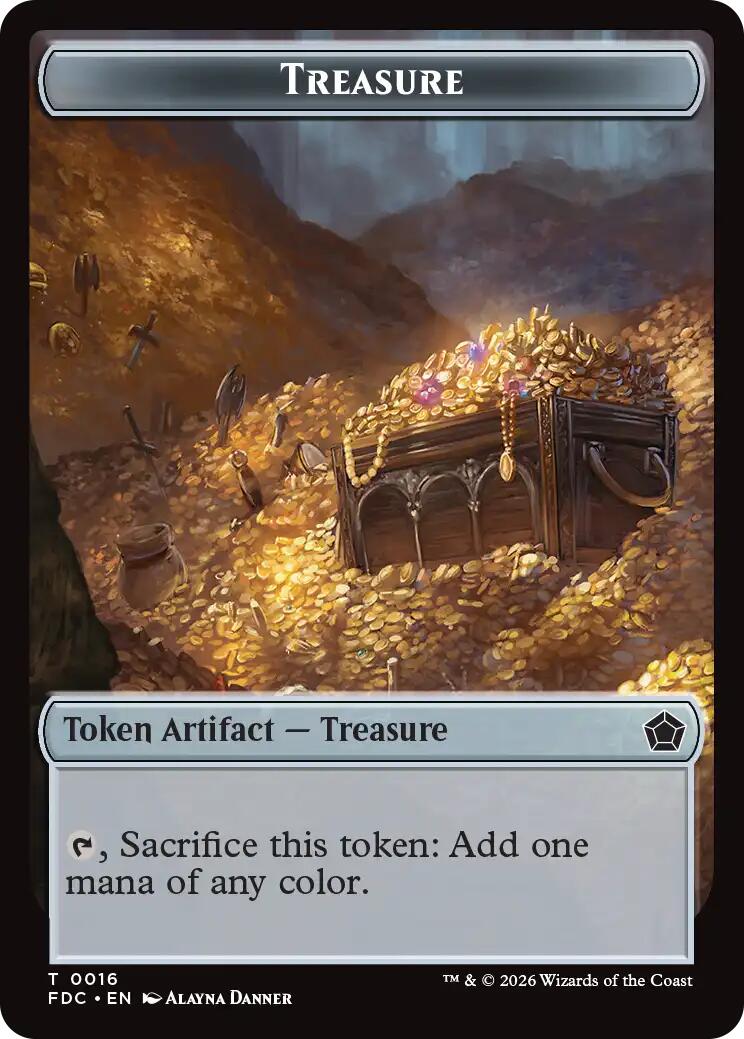 Treasure // The Monarch Double-Sided Token [Foundations Commander Tokens] | Anubis Games and Hobby