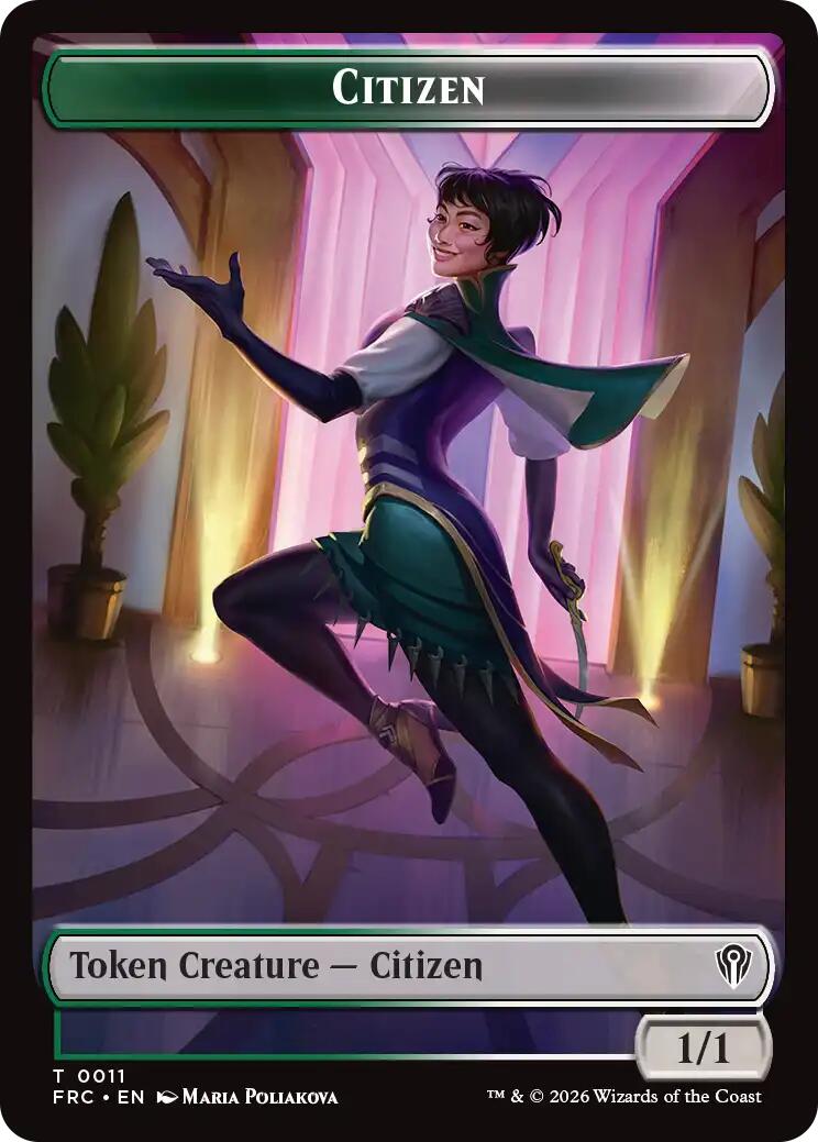 Citizen // Phyrexian Mite Double-Sided Token [Reality Fracture Commander Tokens] | Anubis Games and Hobby