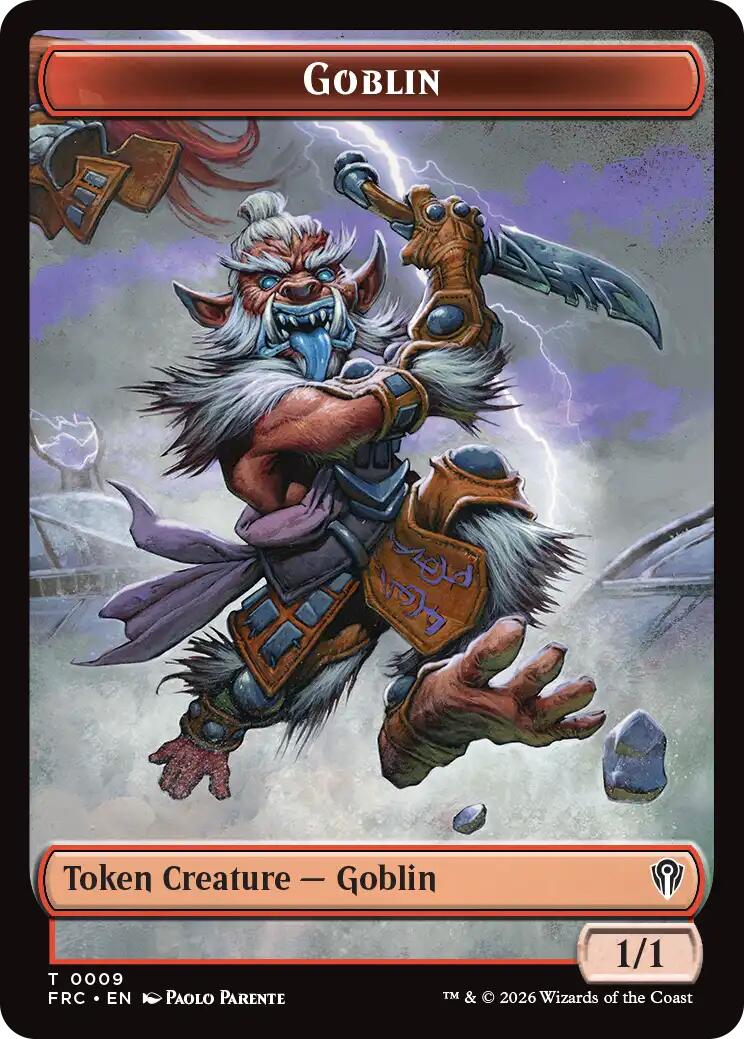 Goblin // Spirit Double-Sided Token [Reality Fracture Commander Tokens] | Anubis Games and Hobby