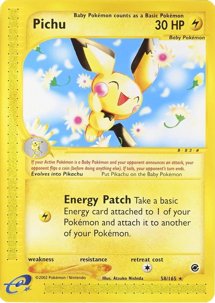 Pichu (58/165) (2002 E3 Promo) [Miscellaneous Cards] | Anubis Games and Hobby