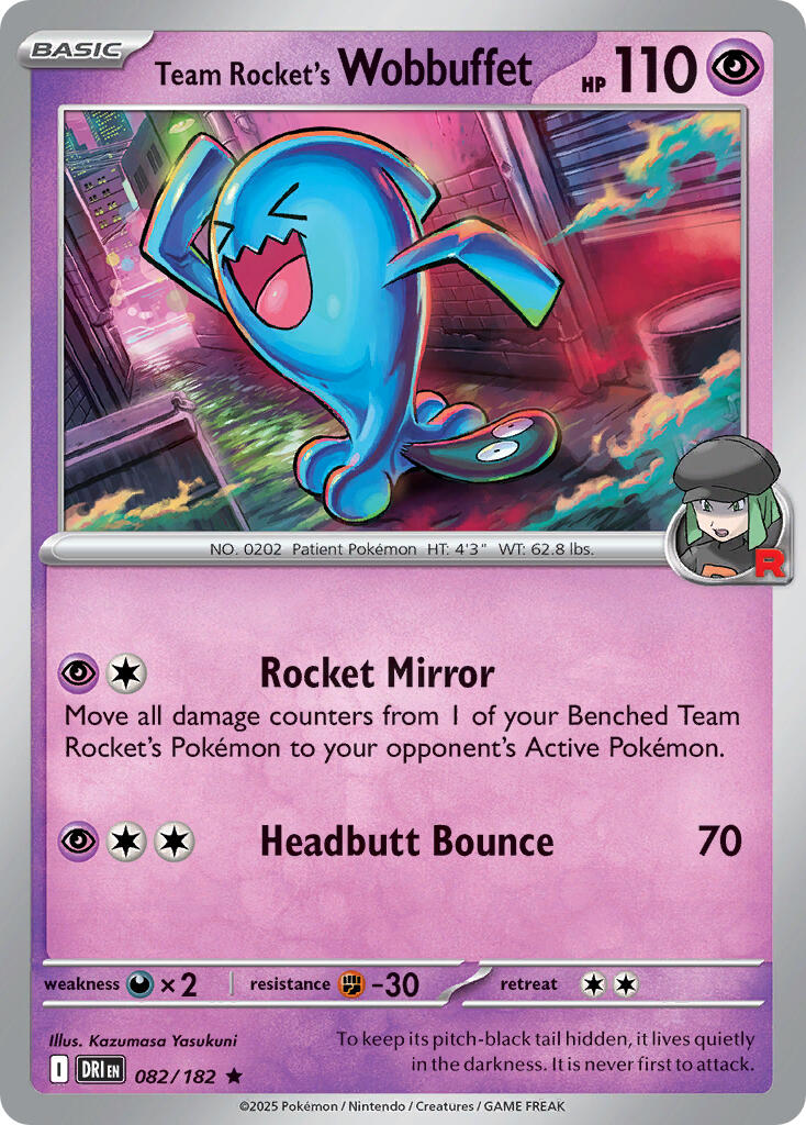 Team Rocket's Wobbuffet (082/182) (Deck Exclusive) [Scarlet & Violet: Destined Rivals] | Anubis Games and Hobby