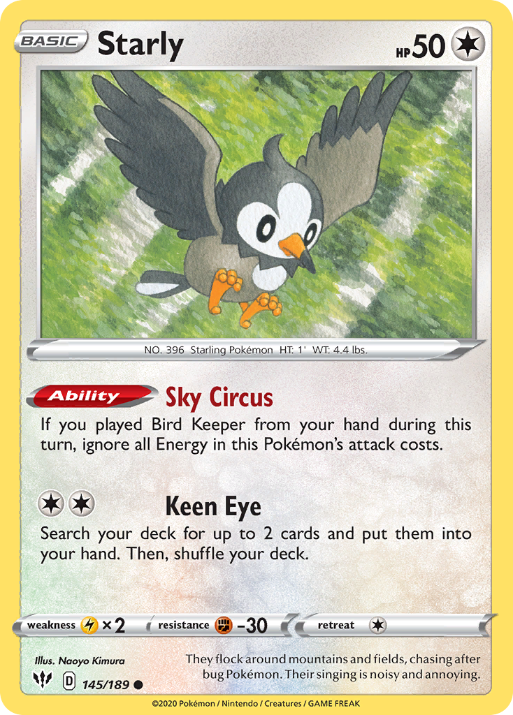Starly (145/189) [Sword & Shield: Darkness Ablaze] | Anubis Games and Hobby