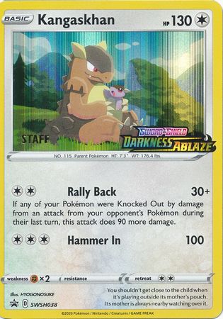 Kangaskhan (SWSH038) (Staff Prerelease Promo) [Sword & Shield: Black Star Promos] | Anubis Games and Hobby