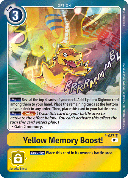 Yellow Memory Boost! [P-037] [Promotional Cards] | Anubis Games and Hobby