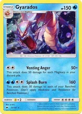 Gyarados (33/147) (Cosmos Holo) [Sun & Moon: Burning Shadows] | Anubis Games and Hobby