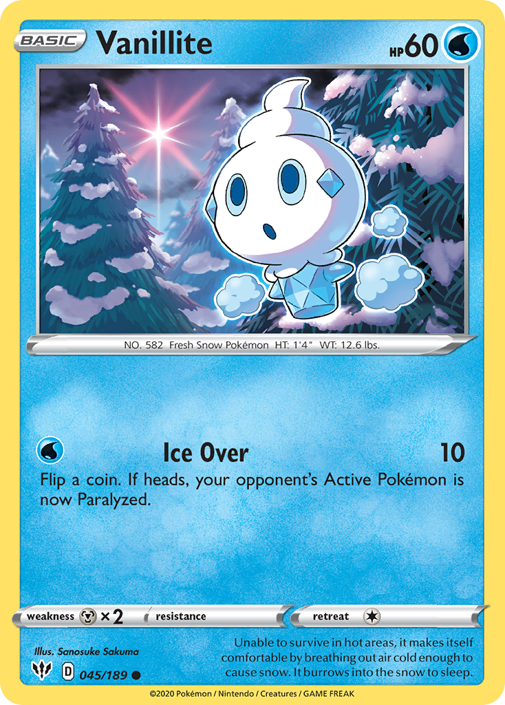 Vanillite (045/189) [Sword & Shield: Darkness Ablaze] | Anubis Games and Hobby