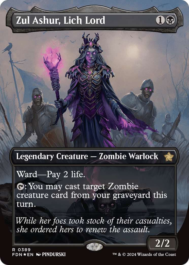 Zul Ashur, Lich Lord (Borderless) (Mana Foil) [Foundations] | Anubis Games and Hobby