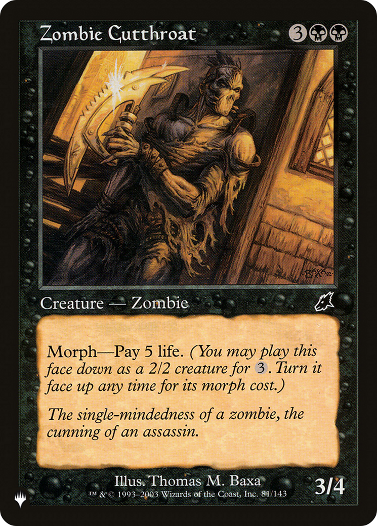 Zombie Cutthroat [The List Reprints] | Anubis Games and Hobby