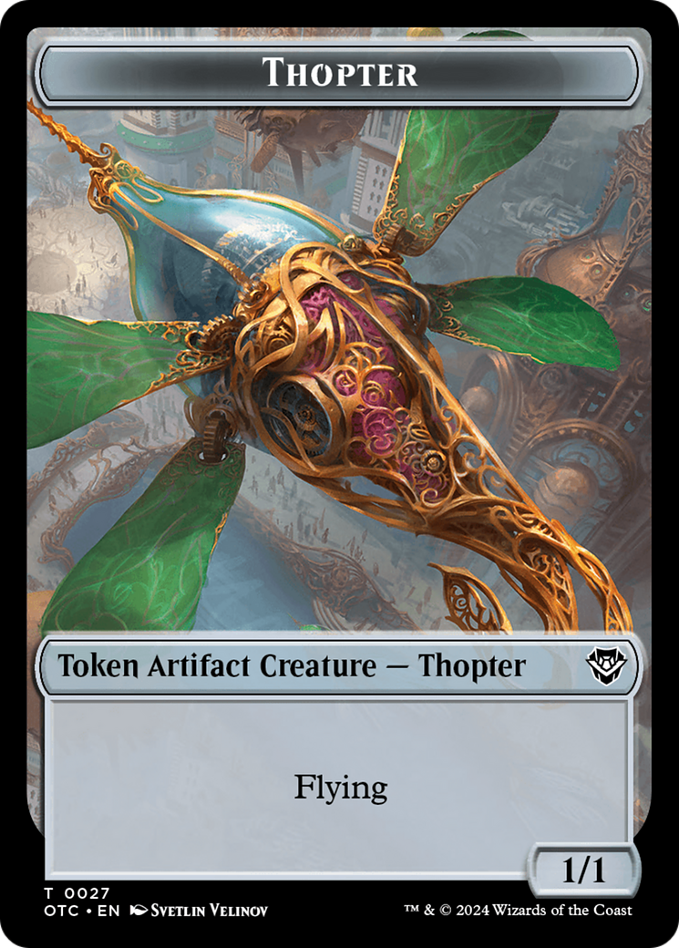 Thopter // Treasure Double-Sided Token [Outlaws of Thunder Junction Commander Tokens] | Anubis Games and Hobby