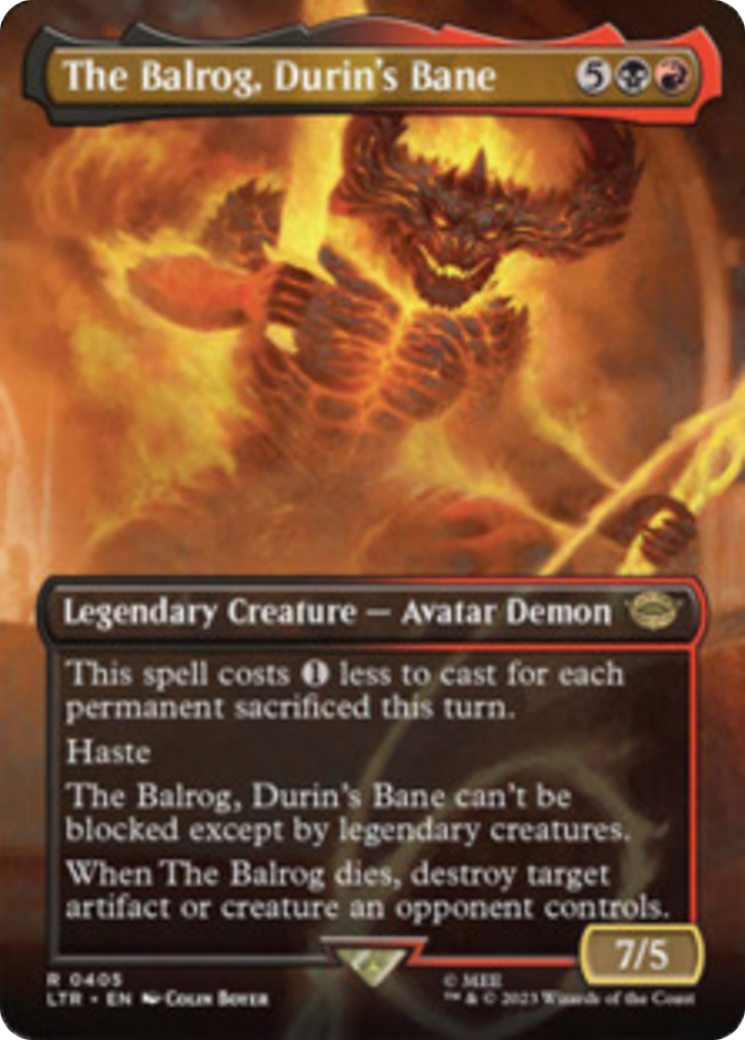 The Balrog, Durin's Bane (Borderless Alternate Art) [The Lord of the Rings: Tales of Middle-Earth] | Anubis Games and Hobby