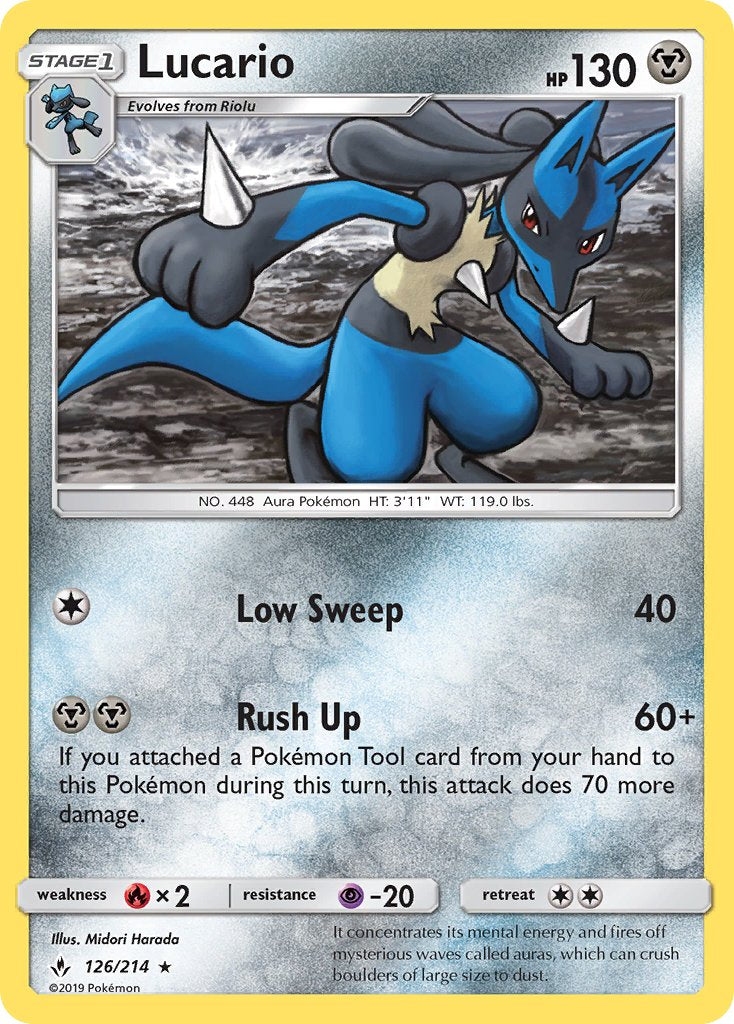 Lucario (126/214) (Theme Deck Exclusive) [Sun & Moon: Unbroken Bonds] | Anubis Games and Hobby