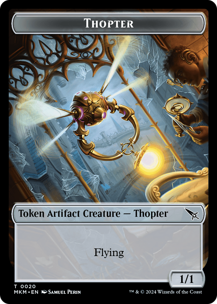 Thopter (0020) // Bat Double-Sided Token [Murders at Karlov Manor Tokens] | Anubis Games and Hobby