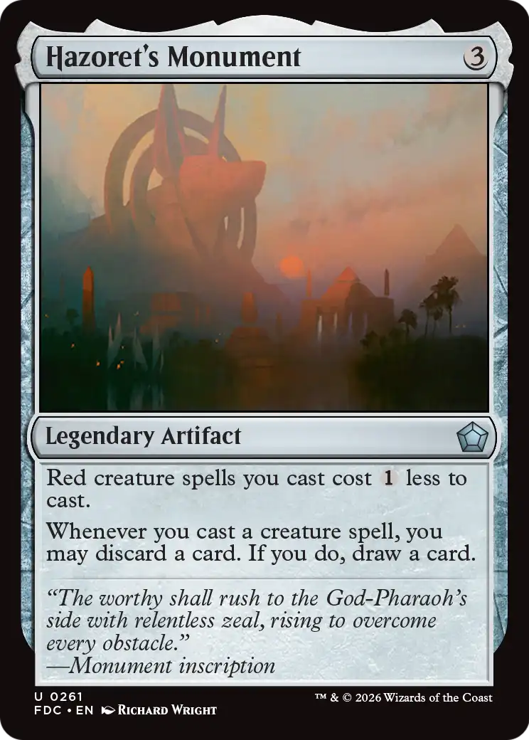 Hazoret's Monument [Foundations Commander] | Anubis Games and Hobby