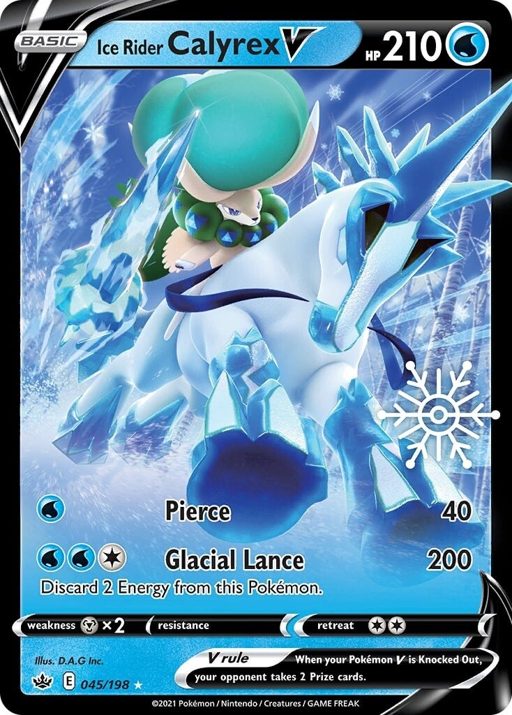 Ice Rider Calyrex V (045/198) (Holiday Calendar) [Sword & Shield: Chilling Reign] | Anubis Games and Hobby