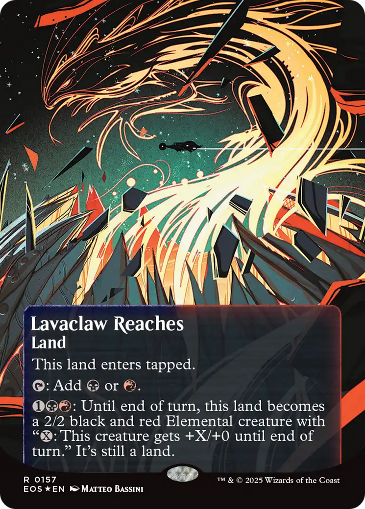 Lavaclaw Reaches (0157) (Borderless) (Galaxy Foil) [Edge of Eternities: Stellar Sights] | Anubis Games and Hobby