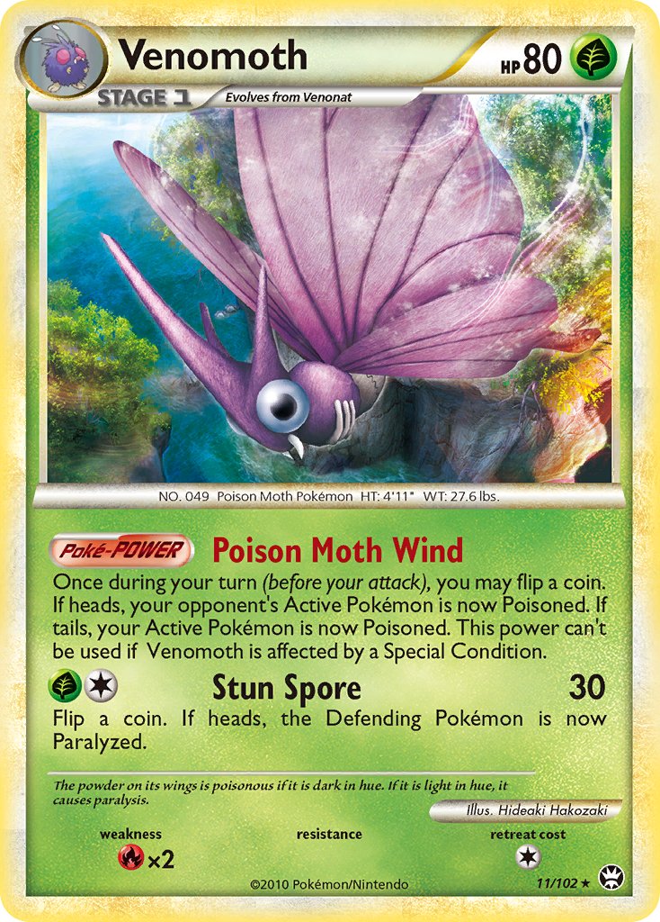Venomoth (11/102) (Theme Deck Exclusive) [HeartGold & SoulSilver: Triumphant] | Anubis Games and Hobby
