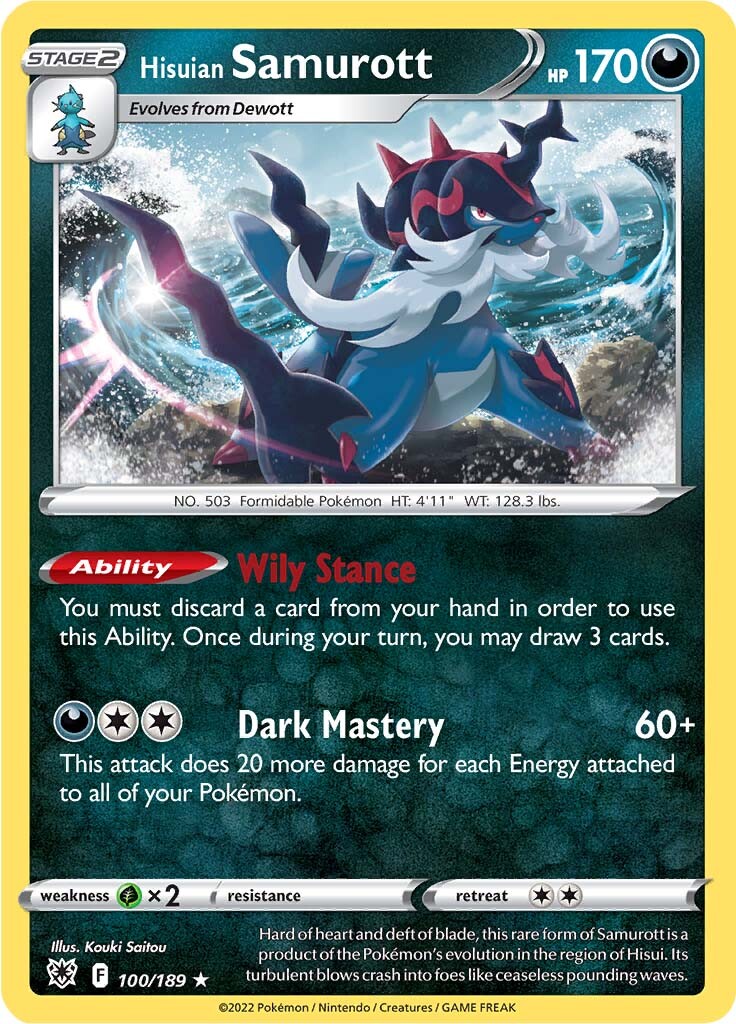 Hisuian Samurott (100/189) (Theme Deck Exclusive) [Sword & Shield: Astral Radiance] | Anubis Games and Hobby