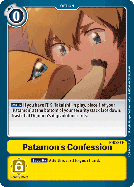 Patamon's Confession [P-023] [Promotional Cards] | Anubis Games and Hobby