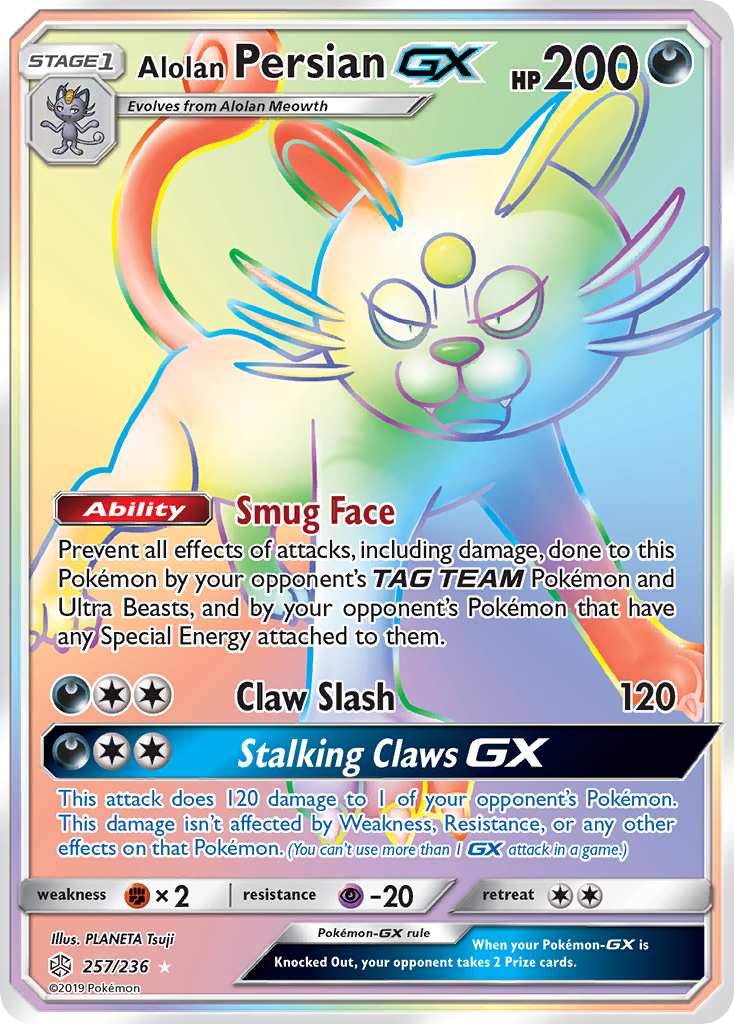 Alolan Persian GX (257/236) [Sun & Moon: Cosmic Eclipse] | Anubis Games and Hobby
