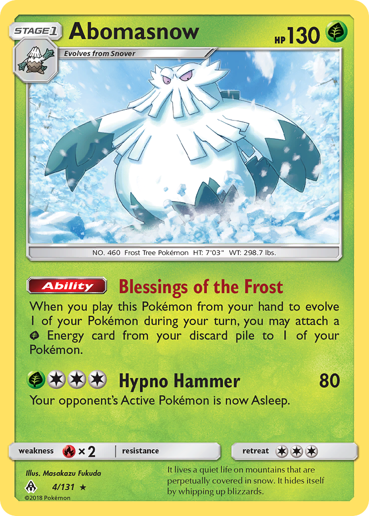 Abomasnow (4/131) [Sun & Moon: Forbidden Light] | Anubis Games and Hobby
