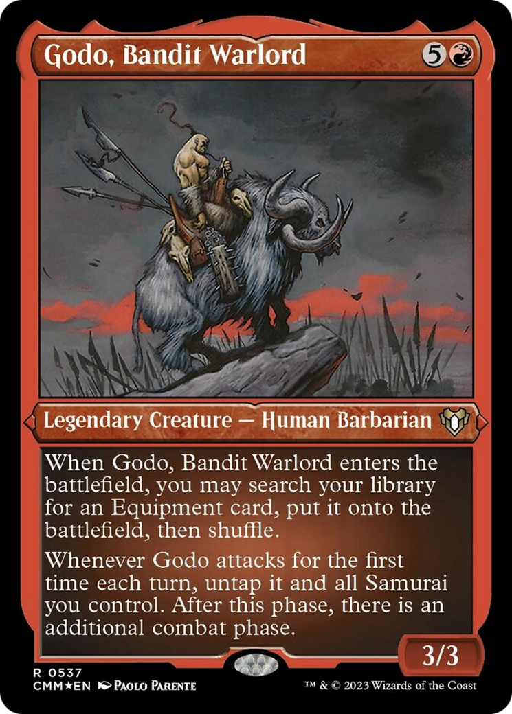 Godo, Bandit Warlord (Foil Etched) [Commander Masters] | Anubis Games and Hobby