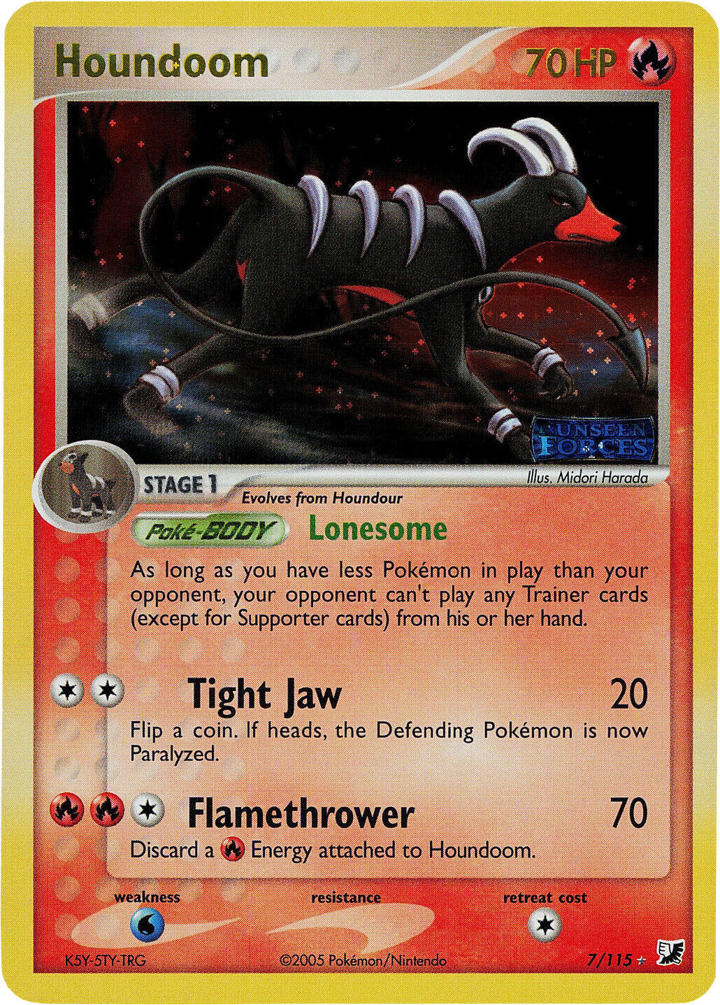 Houndoom (7/115) (Stamped) [EX: Unseen Forces] | Anubis Games and Hobby