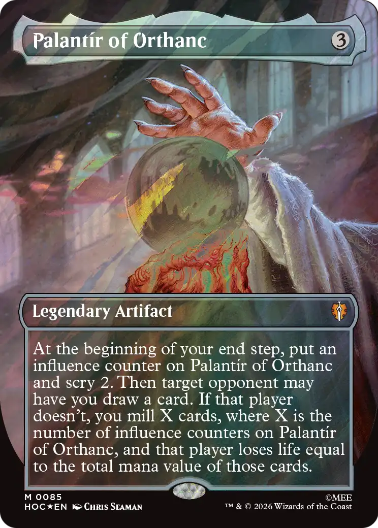 Palantir of Orthanc (Borderless) (Surge Foil) [The Hobbit: Eternal-Legal] | Anubis Games and Hobby