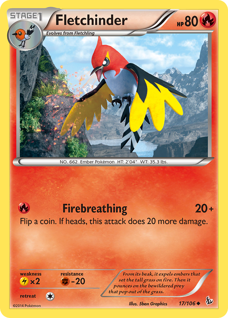 Fletchinder (17/106) [XY: Flashfire] | Anubis Games and Hobby