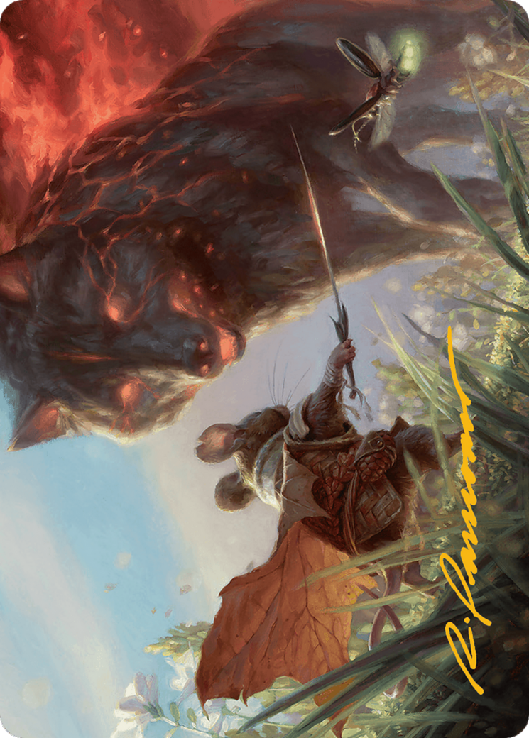 Repel Calamity Art Card (Gold-Stamped Signature) [Bloomburrow Art Series] | Anubis Games and Hobby