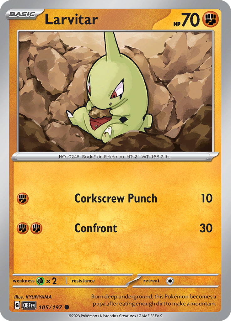 Larvitar (105/197) [Scarlet & Violet: Obsidian Flames] | Anubis Games and Hobby